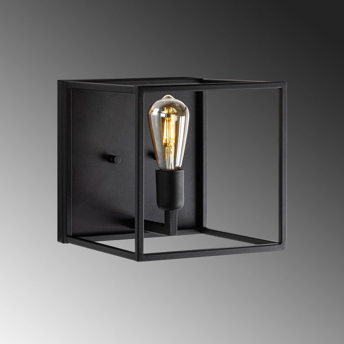 Opviq Kafes - 13750 Lámpara de Pared de Cuerpo Metálico Negro